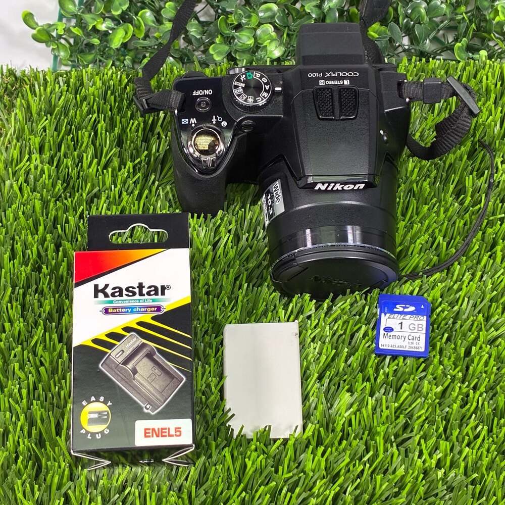 Nikon COOLPIX P100 10.3MP Digital Camera with 26x Optical Zoom, Battery, and Mem